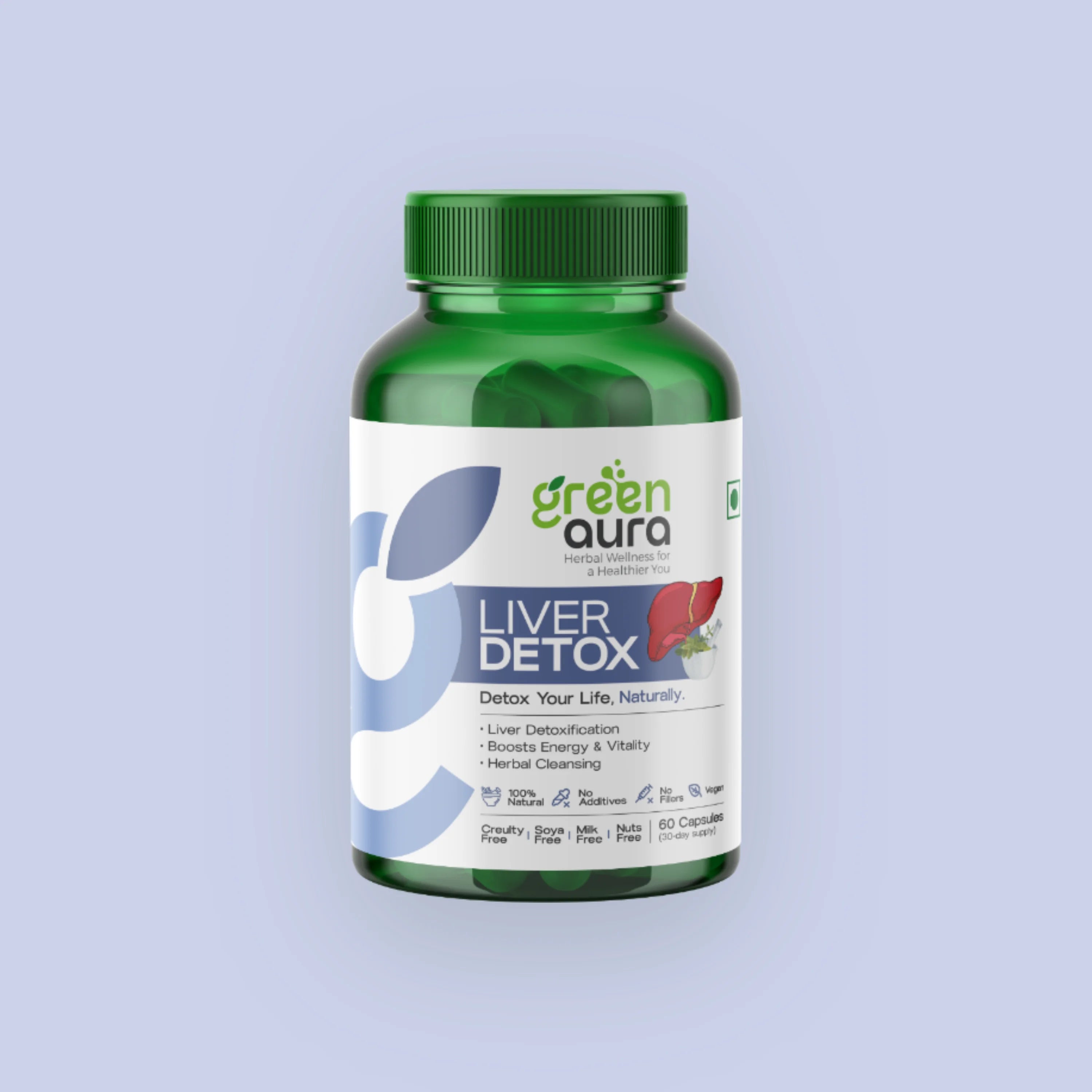 Liver Detox bottle, 60 capsules, front